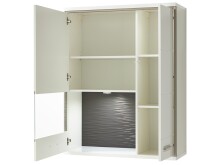 Wohnwand >Trento V< in Weiß/Hochglanz aus Metall - 351x201x52cm (BxHxT)