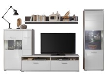 Wohnwand >Trento VIII< in Weiß/Hochglanz aus...