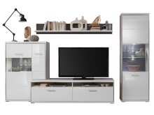 Wohnwand >Trento VIII< in Weiß/Hochglanz aus...