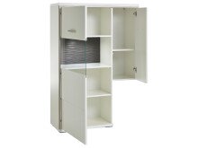 Wohnwand >Trento VIII< in Weiß/Hochglanz aus Metall - 319x201x52cm (BxHxT)