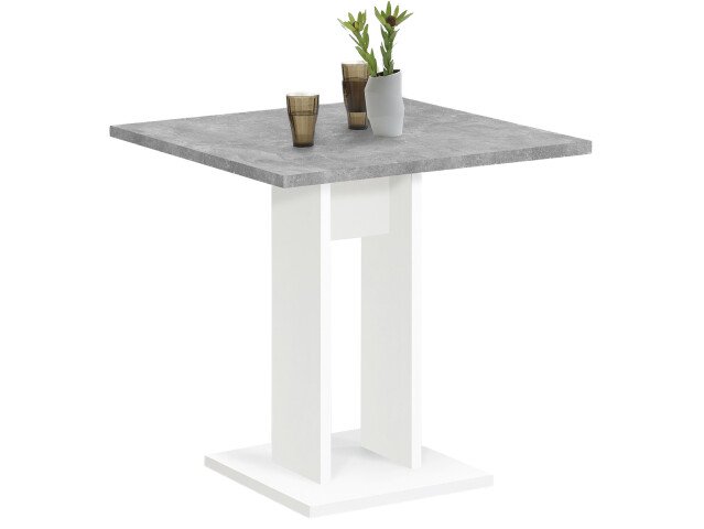 Esstisch >Yvette< in Beton Weiß - 70x77,5x70cm (BxHxT)
