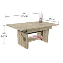 Couchtisch >Bruni< in Sonoma-Eiche - 150x48x65cm (BxHxT)