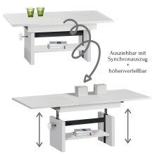 Couchtisch >Bruni< in Weiß - 150x48x65cm (BxHxT)