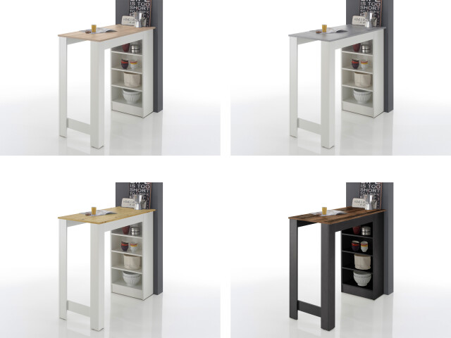 Bartisch >Rosalyn< in Weiß - 115x103x50cm (BxHxT)