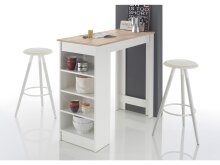 Bartisch >Rosalyn< in Sonoma Eiche Weiß - 115x103x50cm (BxHxT)