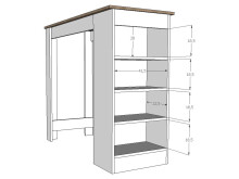 Bartisch >Rosalyn< in Beton Weiß - 115x103x50cm (BxHxT)