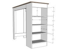 Bartisch >Rosalyn< in Beton Weiß - 115x103x50cm (BxHxT)
