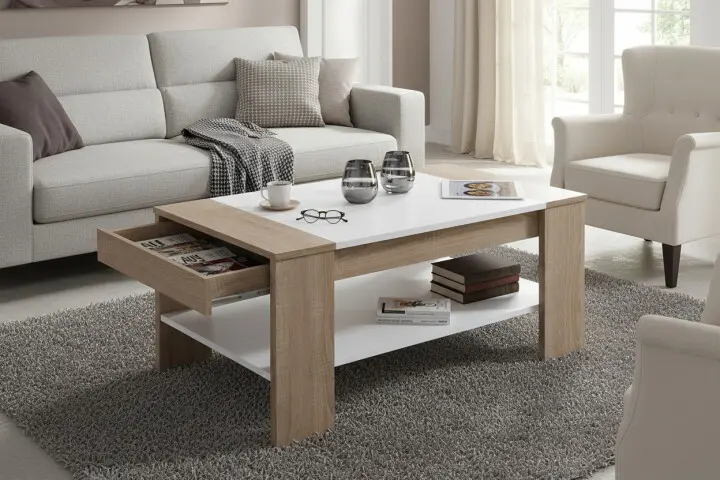 Couchtisch >Ariela I< in Sonoma-Eiche - 100x44x58cm (BxHxT)