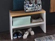 Sitzbank >Clayborn< in Weiß - 63x42x40cm (BxHxT)