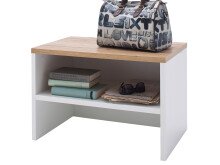 Sitzbank >Clayborn< in Weiß - 63x42x40cm (BxHxT)
