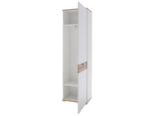 Garderobenschrank >Clayborn< in Weiß aus Metall - 58x205x40cm (BxHxT)