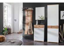 Garderobenschrank >Clayborn< in Weiß aus Metall - 58x205x40cm (BxHxT)