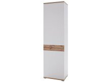 Garderobenschrank >Clayborn< in Weiß aus Metall - 58x205x40cm (BxHxT)