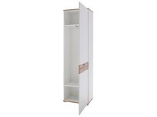 Garderobenschrank >Clayborn< in Weiß aus Metall - 58x205x40cm (BxHxT)