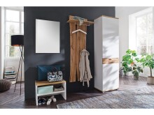Garderobenpaneel >Clayborn< in Wotan-Eiche aus Metall - 69x180x30cm (BxHxT)