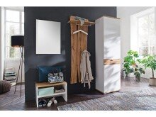 Garderobenpaneel >Clayborn< in Wotan-Eiche aus Metall - 69x180x30cm (BxHxT)