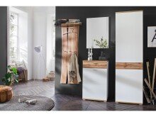 Garderobenpaneel >Clayborn< in Wotan-Eiche aus Metall - 69x180x30cm (BxHxT)