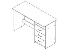 Schreibtisch >Mack< (B/H/T 123 x 76 x 50 cm) in Weiß - 123x76x50cm (BxHxT)