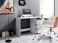 Schreibtisch >Mack< (B/H/T 123 x 76 x 50 cm) in Weiß - 123x76x50cm (BxHxT)