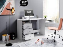 Schreibtisch >Mack< (B/H/T 123 x 76 x 50 cm) in Weiß - 123x76x50cm (BxHxT)