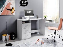 Schreibtisch >Mack< (B/H/T 123 x 76 x 50 cm) in Weiß - 123x76x50cm (BxHxT)