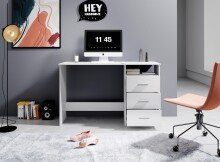 Schreibtisch >Mack< (B/H/T 123 x 76 x 50 cm) in Weiß - 123x76x50cm (BxHxT)