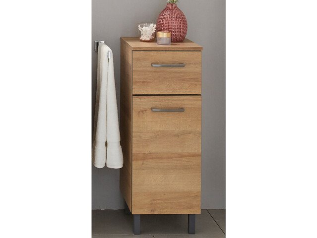Unterschrank >Austin I< in grau aus Glas - 30x81x33cm (BxHxT)