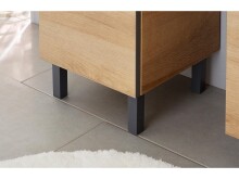 Unterschrank >Austin I< in grau aus Glas - 30x81x33cm (BxHxT)