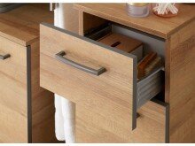 Unterschrank >Austin I< in grau aus Glas - 30x81x33cm (BxHxT)