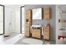 Unterschrank >Austin I< in grau aus Glas - 30x81x33cm (BxHxT)