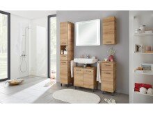 Unterschrank >Austin I< in grau aus Glas - 30x81x33cm (BxHxT)