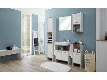 Hängeschrank >Fiann I< in Alufarben aus Kunststoff - 33x68x28cm (BxHxT)
