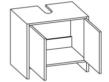 Waschbeckenunterschrank >Fiann< in Alufarben - 62x54x28cm (BxHxT)