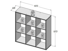 Regal >Wellington< - 107,2x107,3x32,9cm (BxHxT)