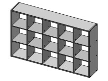 Regal >Wellington IV< in Betonoptik - 107,2x176,2x32,9cm (BxHxT)
