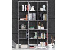 Regal >Wellington IV< in Betonoptik - 107,2x176,2x32,9cm (BxHxT)