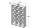 Regal >Wellington IV< in Betonoptik - 107,2x176,2x32,9cm (BxHxT)