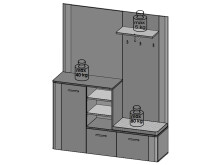Kompaktgarderobe >Chevy< in Sandeiche Nachbildung - 155.2x200x41.6cm (BxHxT)