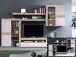 Wohnwand >Aguste I< in Weiß aus Glas - 300x200,9x41cm (BxHxT)