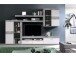 Wohnwand >Aguste< in Beton Weiß aus Glas - 300x200.9x41cm (BxHxT)