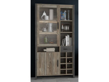 Wohnwand >Mercie I< in Schwarz aus Glas - 380,2x204,6x43,1cm (BxHxT)