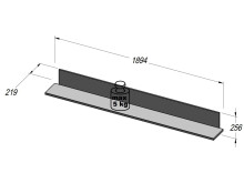 Wohnwand >Mercie I< in Schwarz aus Glas - 380,2x204,6x43,1cm (BxHxT)