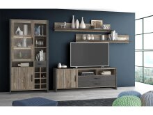 TV-Board >Mercie I< in Schwarz - 189,5x67,8x43,1cm (BxHxT)