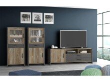 TV-Board >Mercie I< in Schwarz - 189,5x67,8x43,1cm (BxHxT)