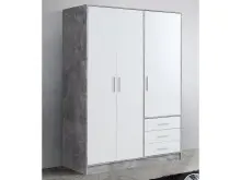 Kleiderschrank >Babbette I< in Weiß -...
