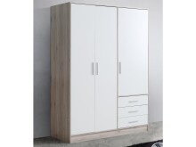 Kleiderschrank >Babbette I< in Weiß - 144,6x200x60cm (BxHxT)