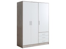 Kleiderschrank >Babbette I< in Weiß - 144,6x200x60cm (BxHxT)