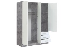 Kleiderschrank >Babbette I< in Weiß - 144,6x200x60cm (BxHxT)
