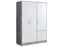 Kleiderschrank >Babbette< in Betonoptik - 144.6x200x60cm (BxHxT)