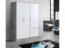 Kleiderschrank >Babbette< in Betonoptik - 144.6x200x60cm (BxHxT)